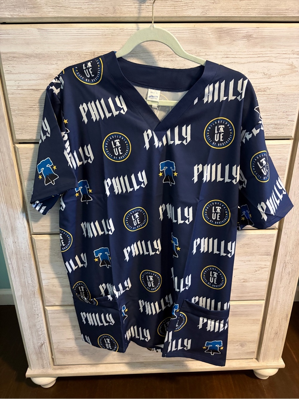 NWT Philly Navy Scrub Top